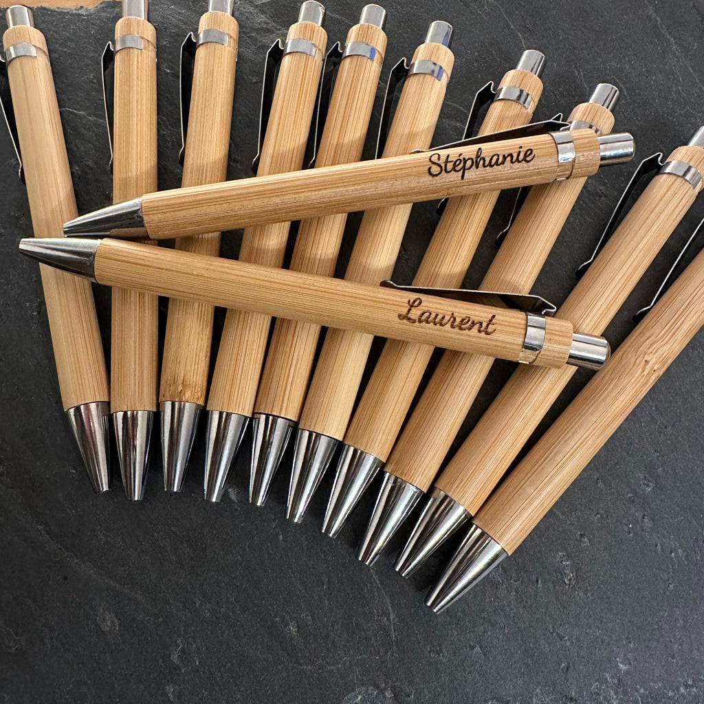 Stylo bambou personnalisé – Gravure Laser ou impression couleur