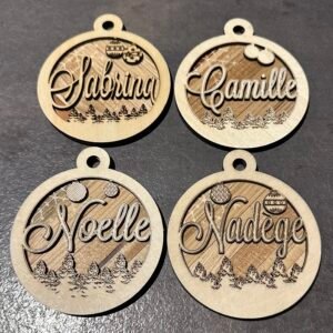 Ornement sapin en bois